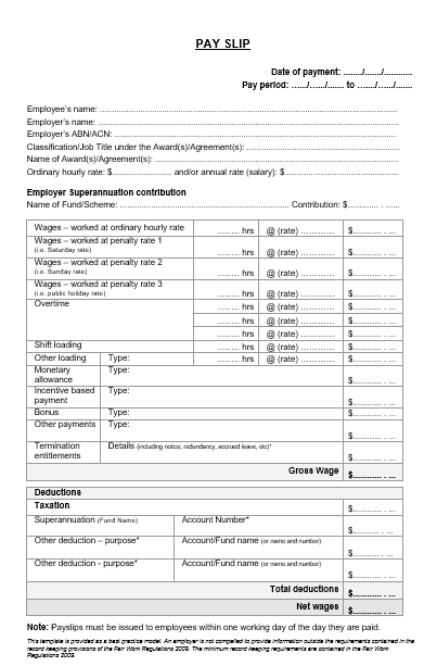 format for drivers salary slip templates