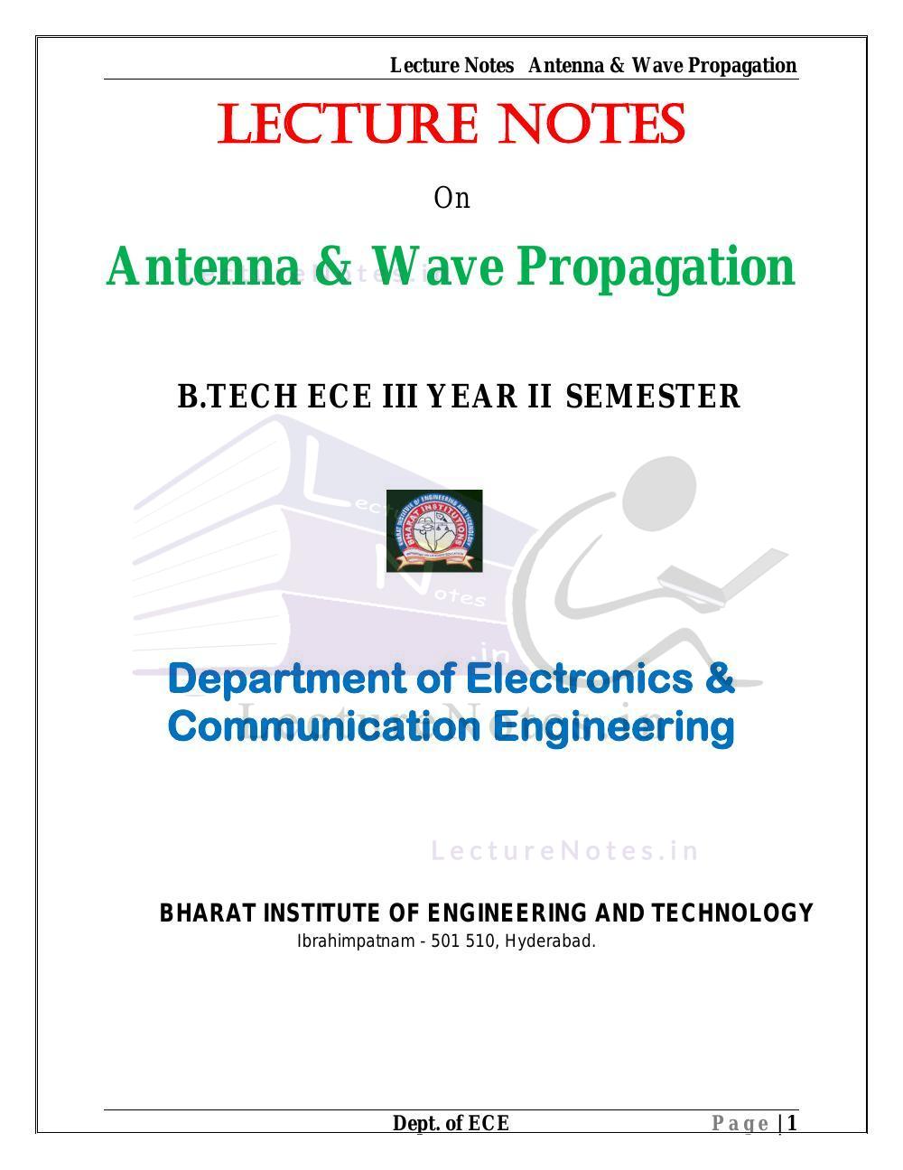 antennas and wave propagation lab manual